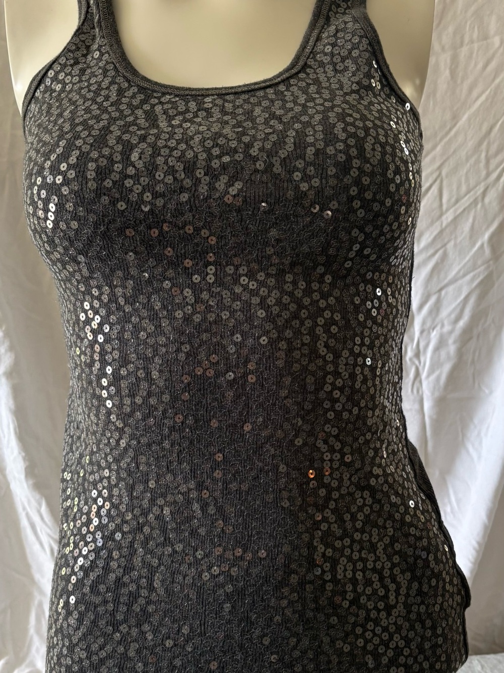 Aeropostale Grey Sequin Scoop Neck Tank